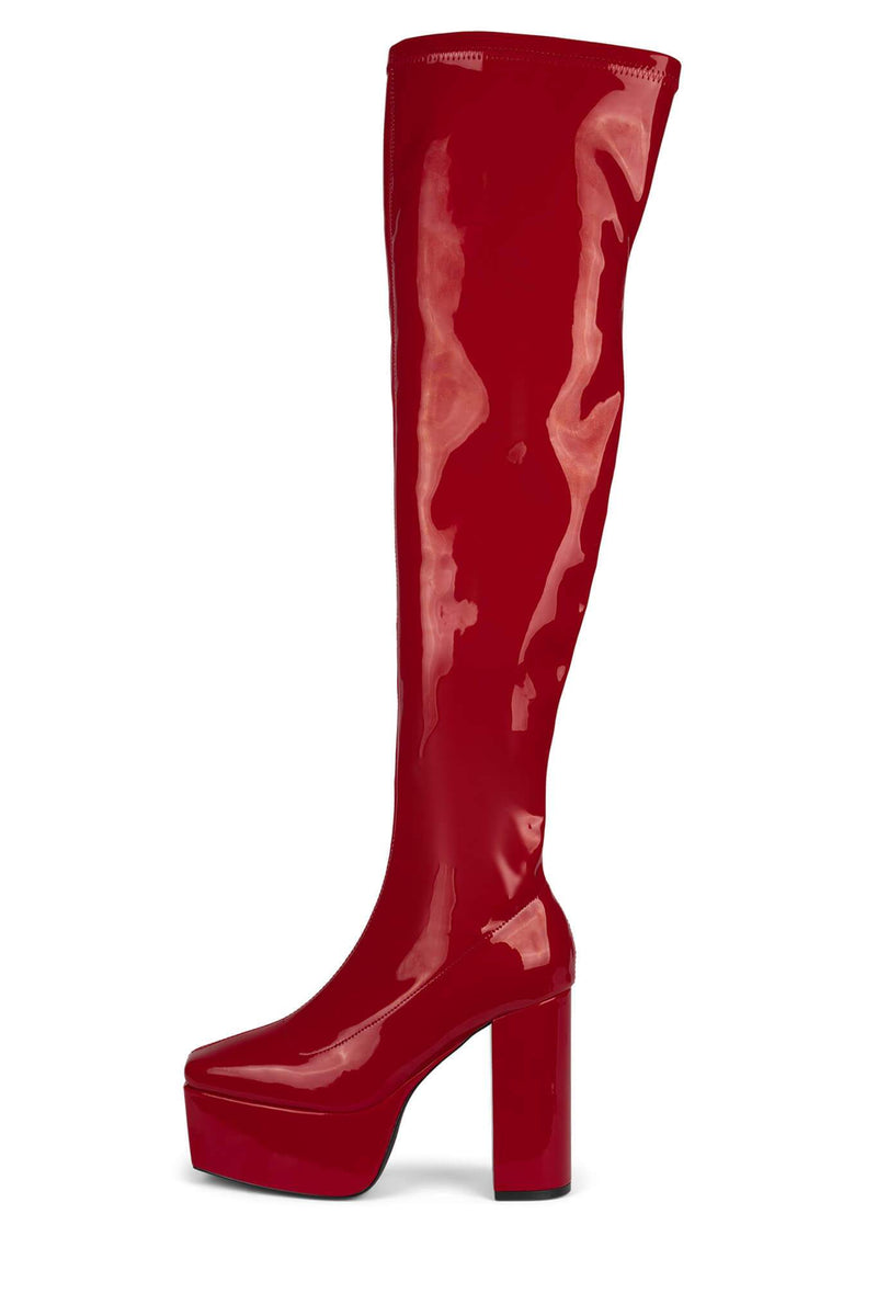 Jeffrey Campbell Cloved-Ok Women's Knee High Boots Red | XRKWMZQ-07