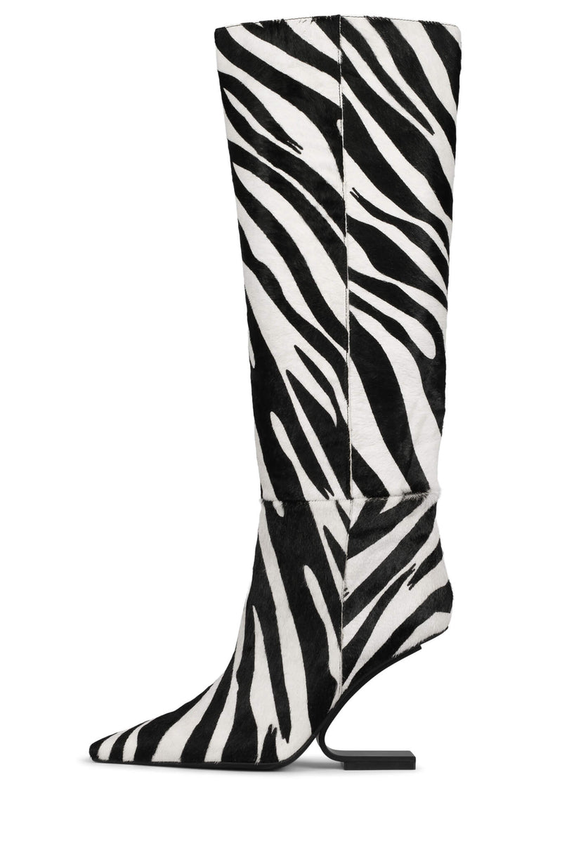 Jeffrey Campbell Compass-Kh Women's Knee High Boots Black / White | OLEWRXP-09