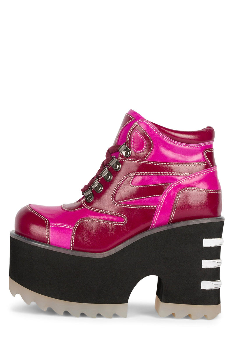 Jeffrey Campbell Dangers Women's Platform Boots Dark Fuchsia | EGHDAVZ-39