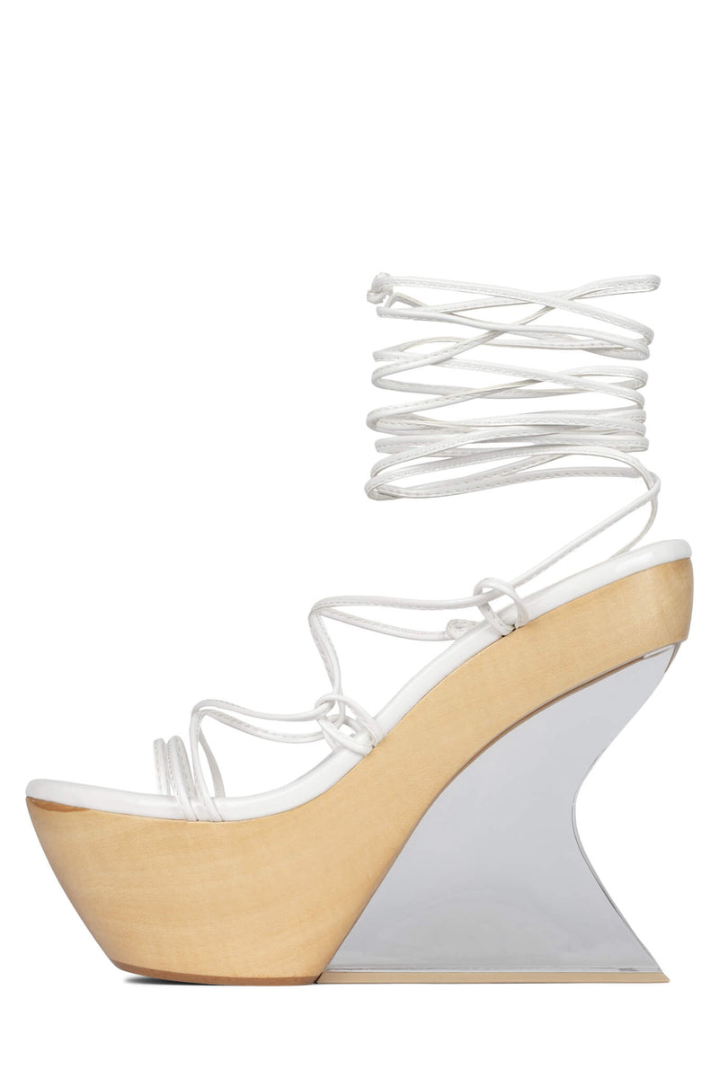 Jeffrey Campbell Droid Women's Platform Sandals White | OKALVUM-38