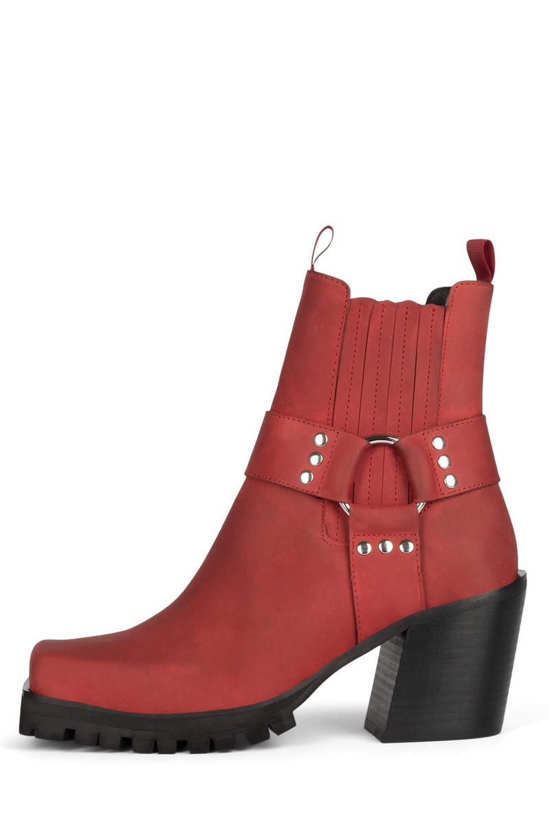 Jeffrey Campbell Elkins-Bk Women's Ankle Boots Red | WZRNVHC-69