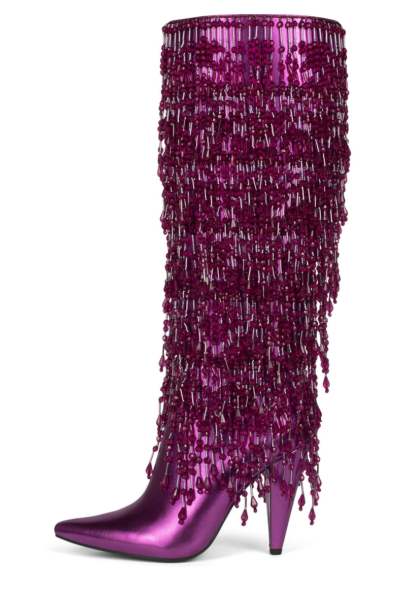 Jeffrey Campbell Fallin4u Women's Knee High Boots Fuchsia | OQVTGYS-69