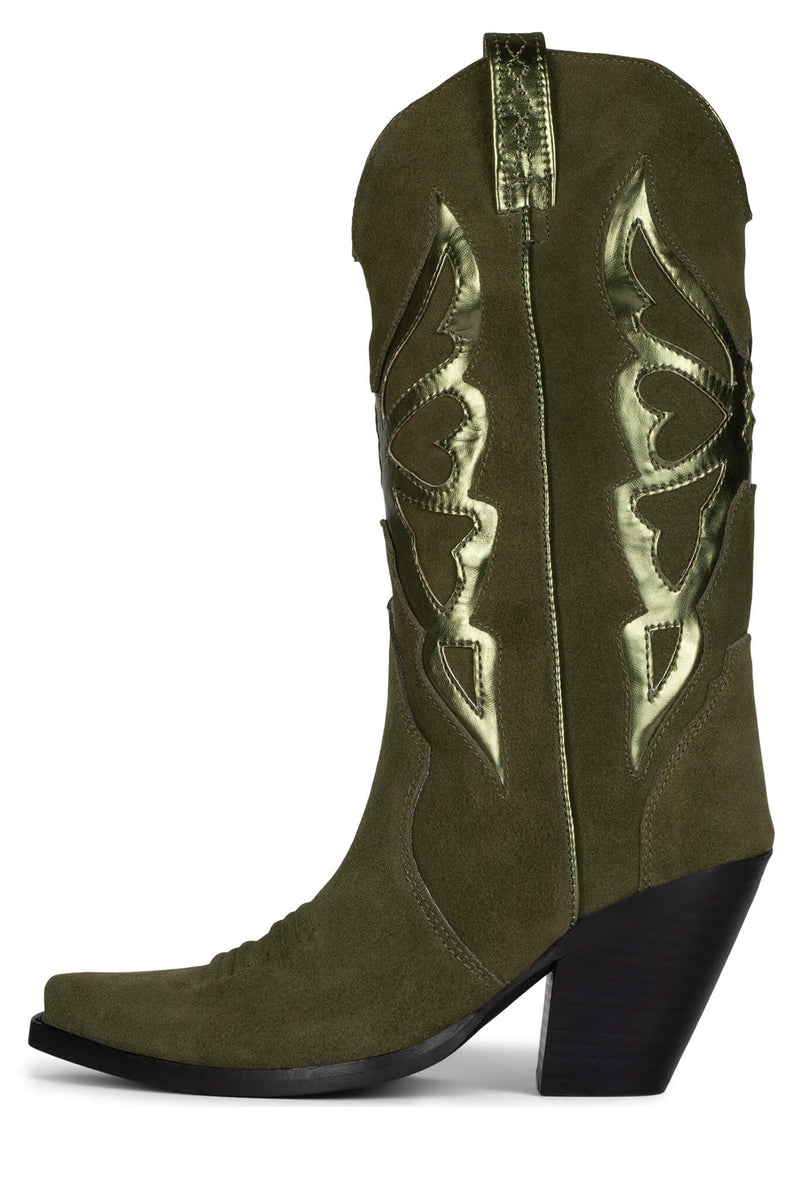 Jeffrey Campbell Fluttering Women's Knee High Boots Olive | SMNEGYW-45