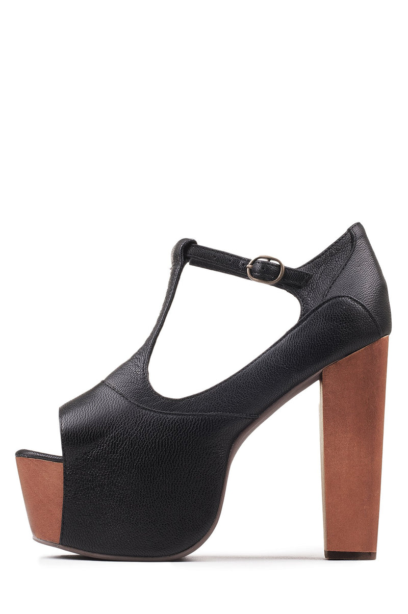 Jeffrey Campbell Foxy-Wood Women's Platform Sandals Black | WJRPLFG-41