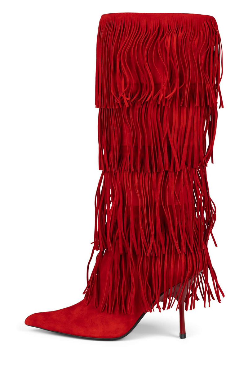 Jeffrey Campbell Froliking Women's Knee High Boots Red | DEAUFQV-13