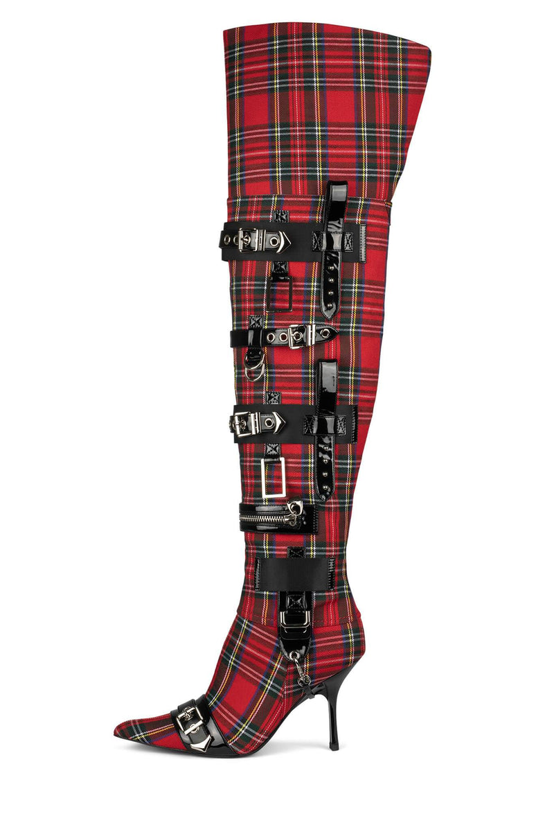 Jeffrey Campbell Gadget Women's Knee High Boots Red | OSNYPAQ-83