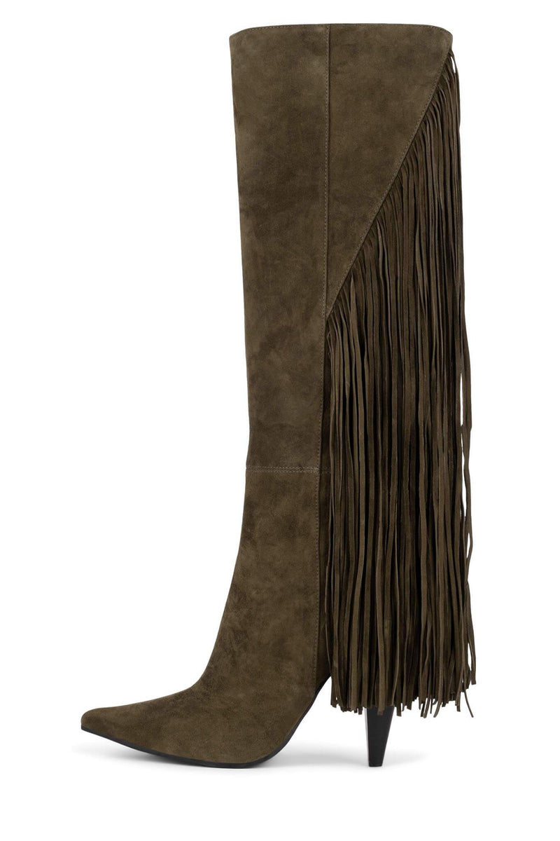 Jeffrey Campbell Galloping Women's Knee High Boots Khaki | EQPUYMT-34