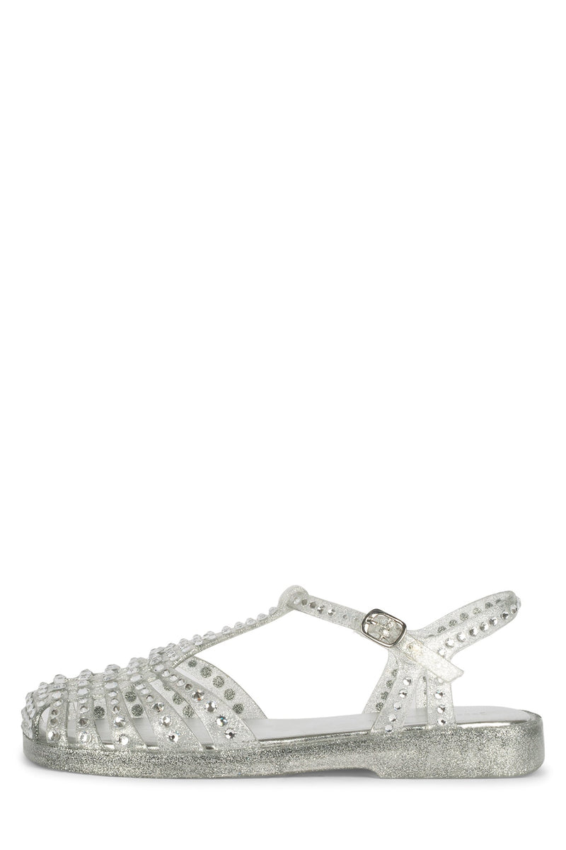 Jeffrey Campbell Gelly-J2 Women's Flat Sandals Silver | THPWYXS-84