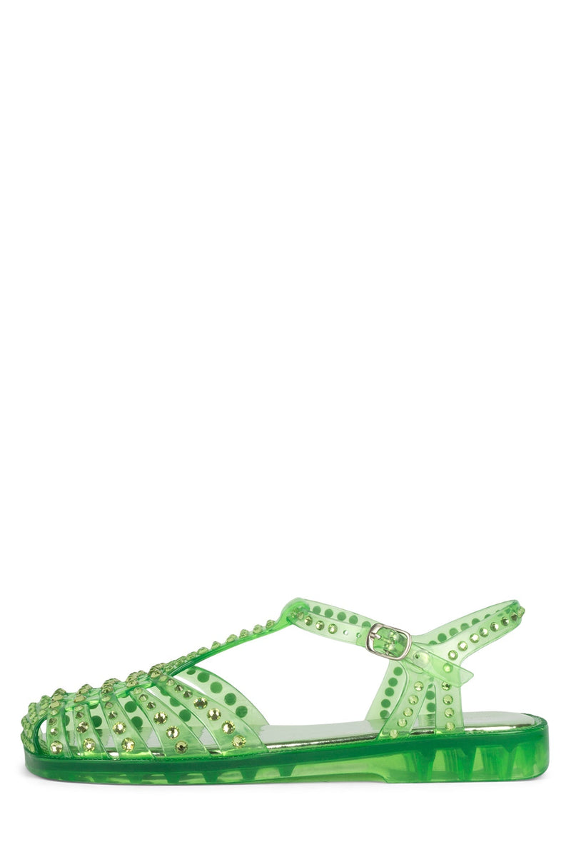 Jeffrey Campbell Gelly-J2 Women's Flat Sandals Green | XKFOSPZ-36