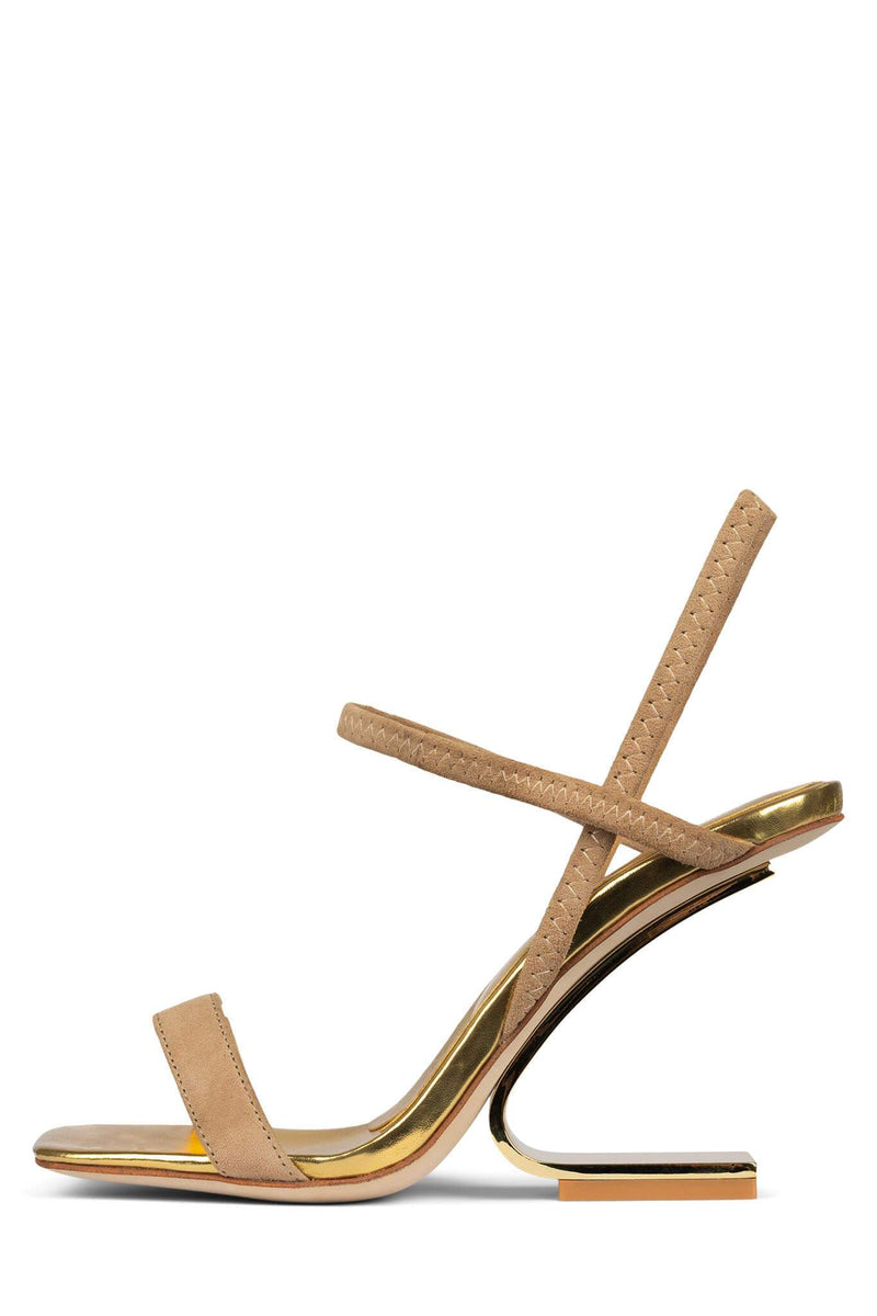 Jeffrey Campbell Geometric Women's Heels Gold | CONFIVG-57