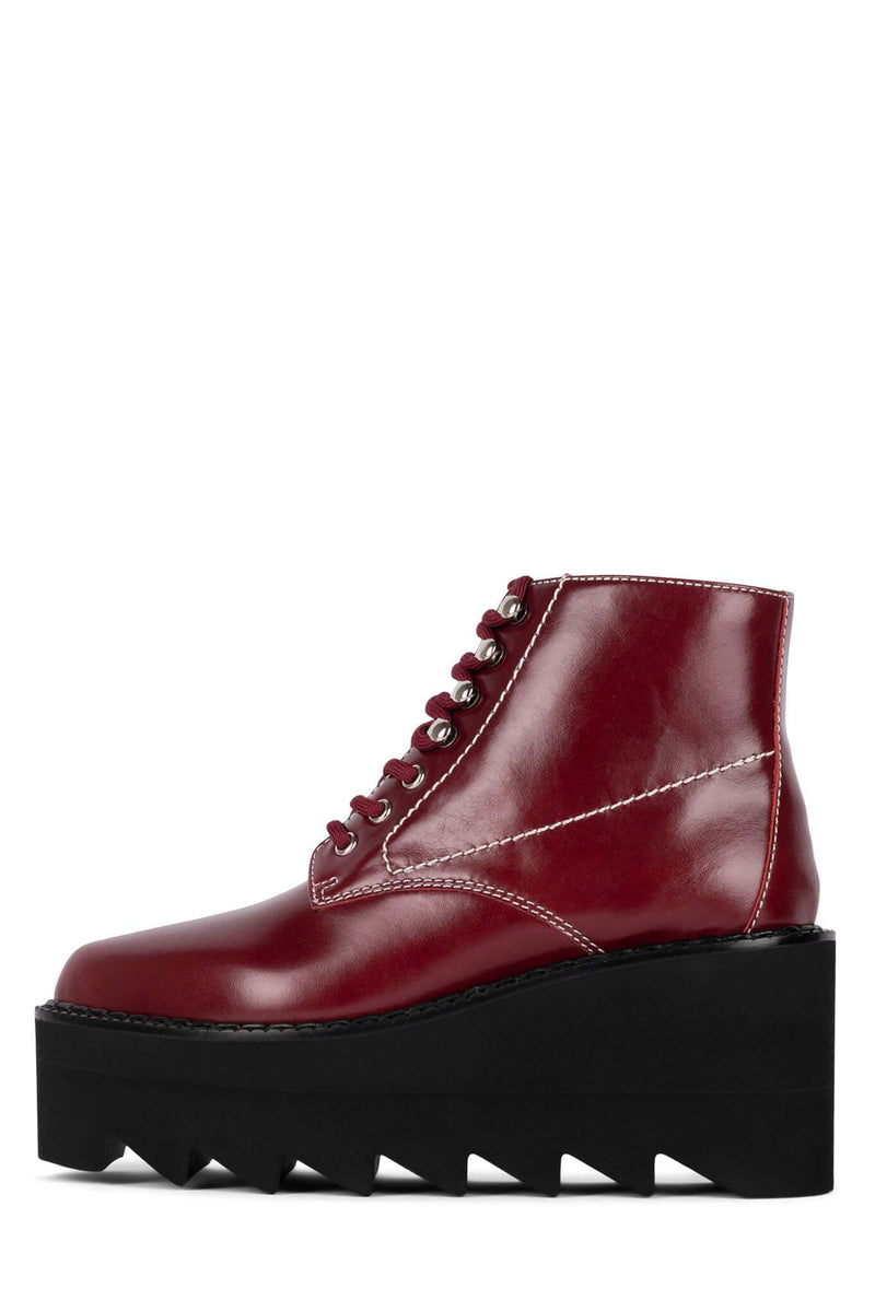 Jeffrey Campbell Gristle Women's Platform Boots Red | DPBWKCH-41