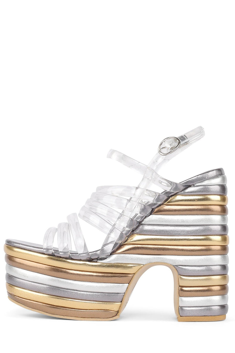 Jeffrey Campbell Grooveline Women's Platform Sandals Multicolor | JVEZCSG-34