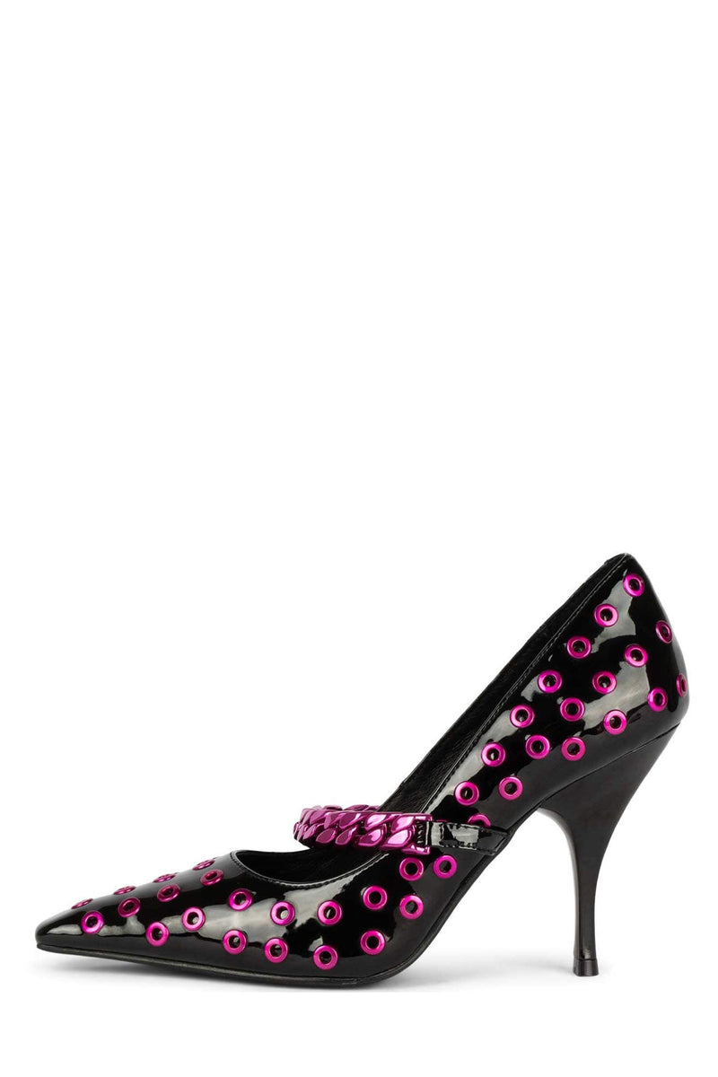 Jeffrey Campbell Hot-Stuff Women's Heels Shoes Black / Fuchsia | CPORQKJ-51