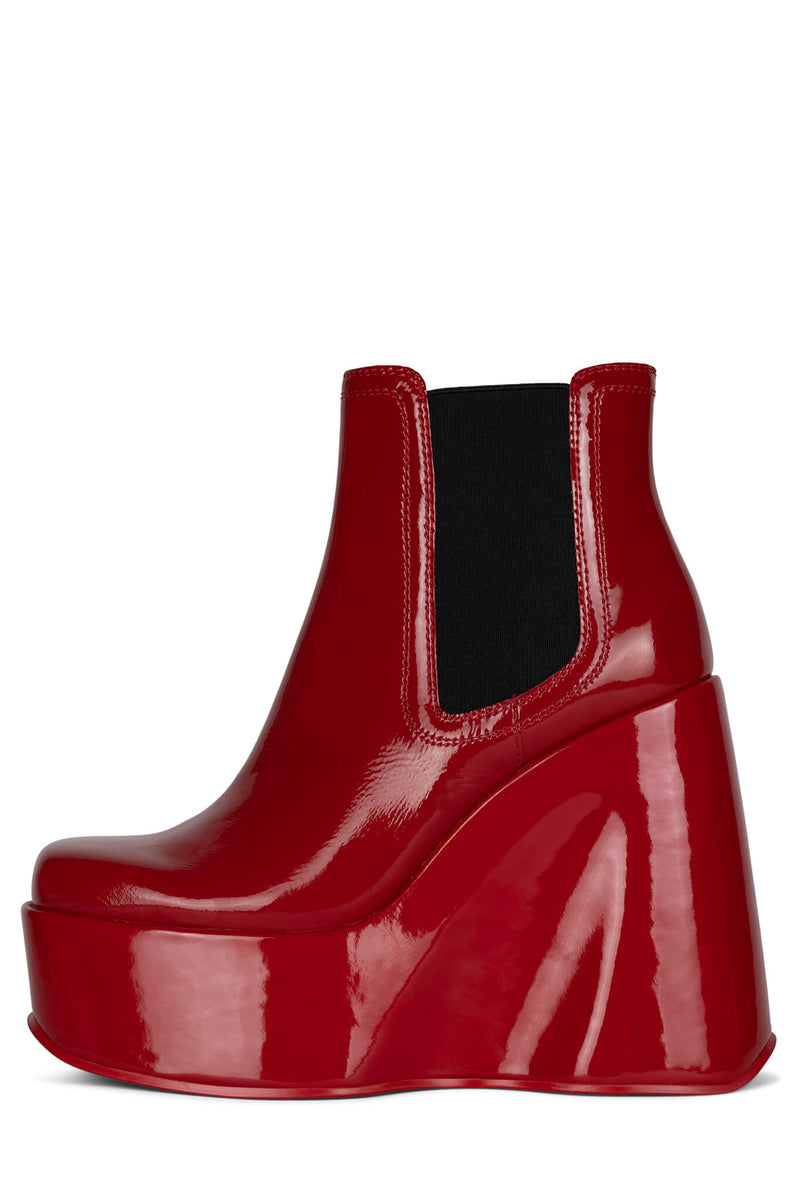 Jeffrey Campbell Hyped Women's Platform Boots Red | NGQAHFC-67