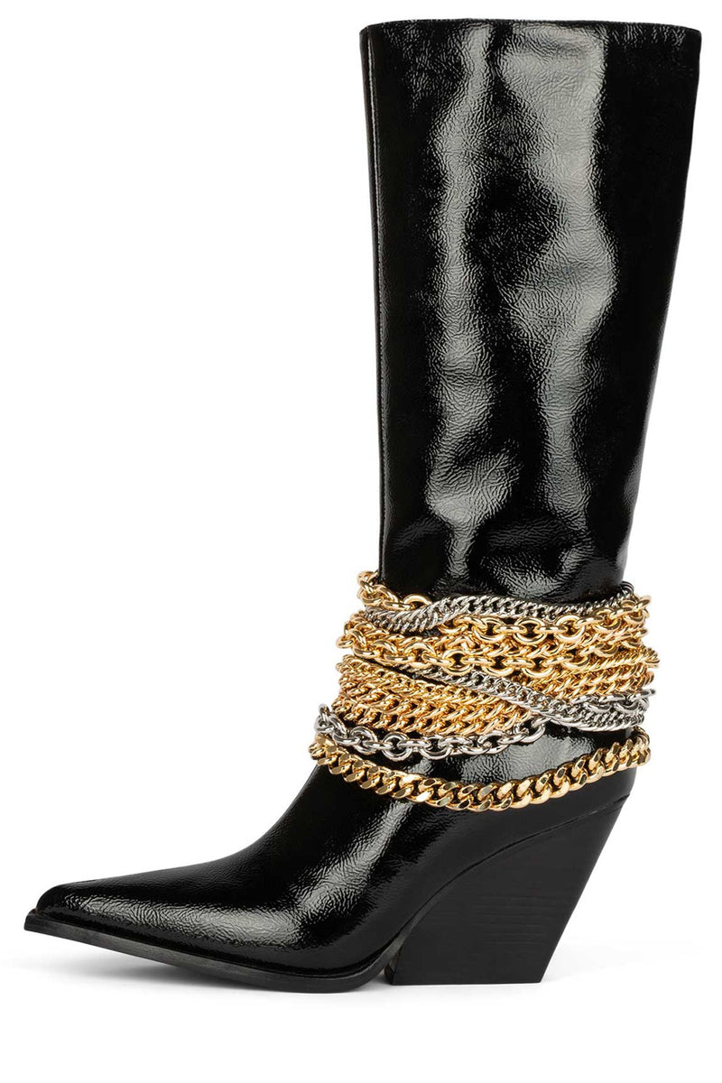 Jeffrey Campbell Its-A-Draw Women's Knee High Boots Black | GZREQIC-14