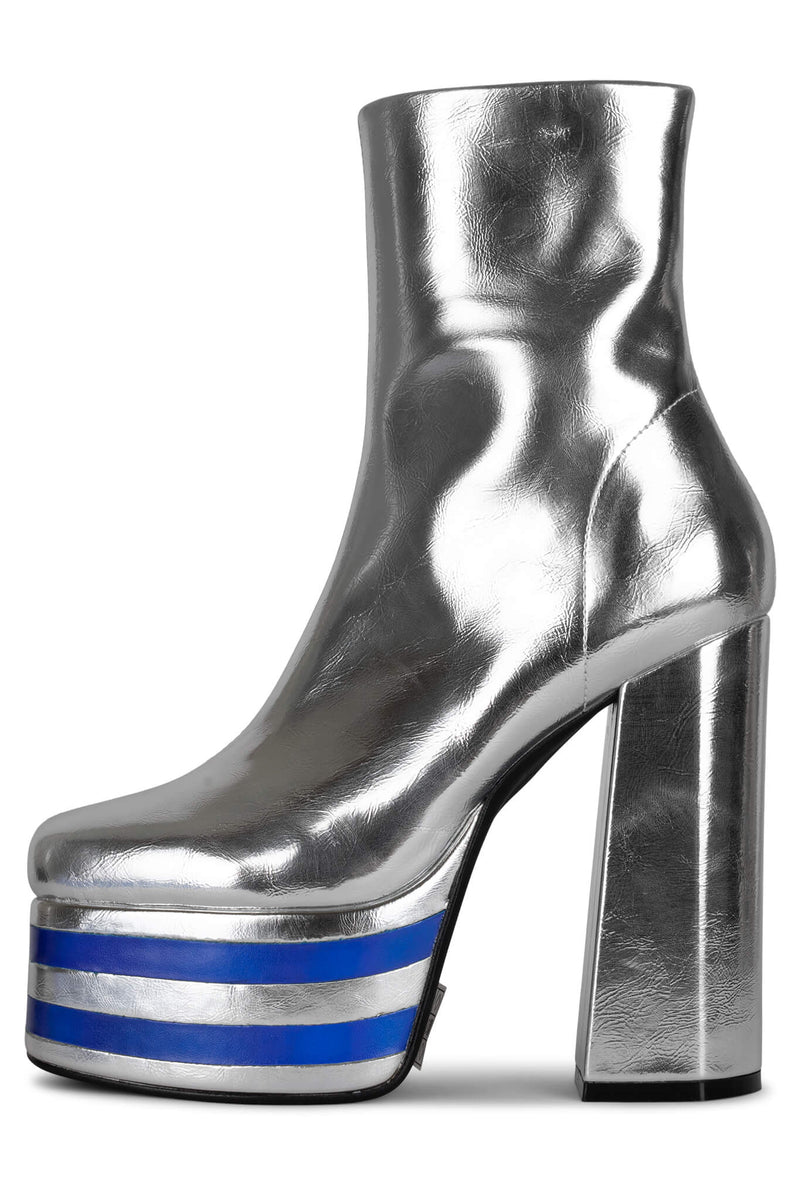 Jeffrey Campbell Just-Dance Women's Platform Boots Silver | ENGWBPH-16