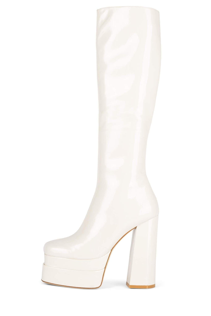 Jeffrey Campbell Kickin-It Women's Knee High Boots White | YTZUDPW-67