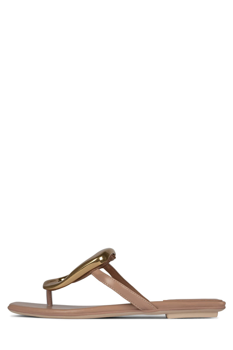 Jeffrey Campbell Linques-2 Women's Flat Sandals Beige | NCVDWAR-39