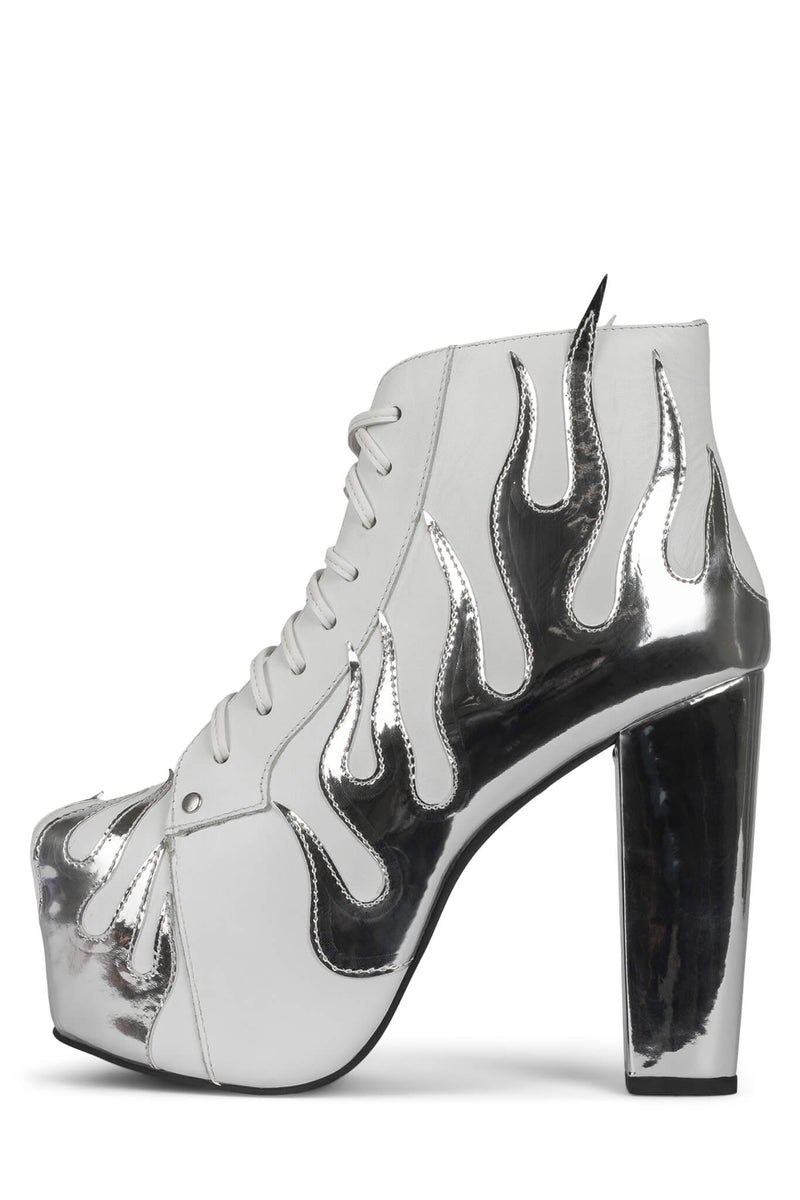 Jeffrey Campbell Lita-Flame Women's Platform Boots Silver | ZQNLXTC-46