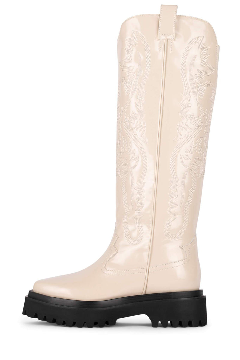 Jeffrey Campbell Night-Ride Women's Knee High Boots White | TGIAFVD-84