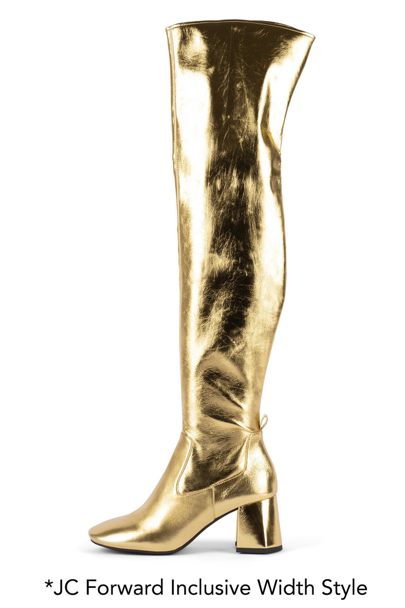 Jeffrey Campbell Nyasia Women's Knee High Boots Gold | XEAGJUZ-56