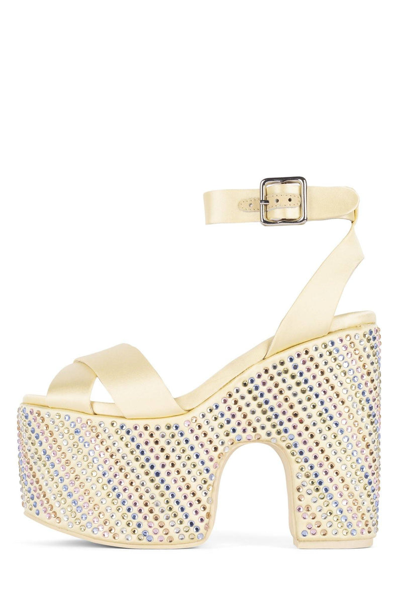 Jeffrey Campbell Riskybz-Lj Women's Platform Sandals Yellow | JMOULPB-80