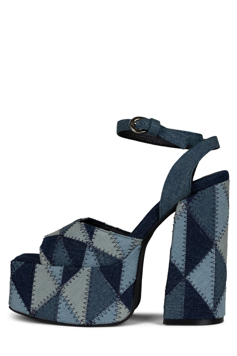 Jeffrey Campbell Seventytwo Women's Platform Sandals Blue | EGOCVKR-14