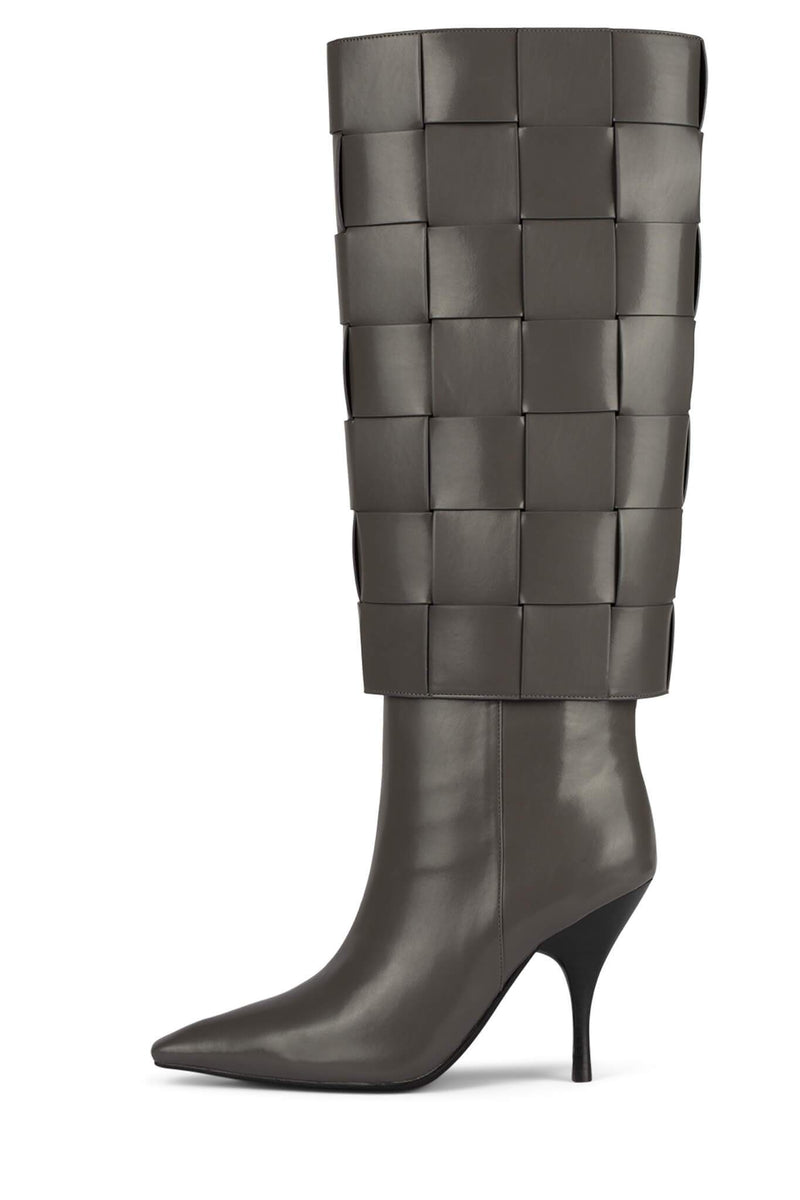 Jeffrey Campbell Skelter Women's Knee High Boots Dark Grey | SYWAUMV-15