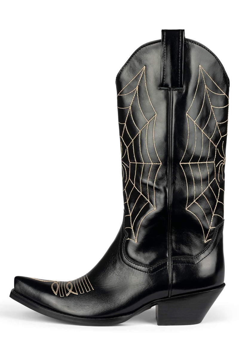 Jeffrey Campbell Spiderweb Women's Western Boots Black | PLSGFZA-04