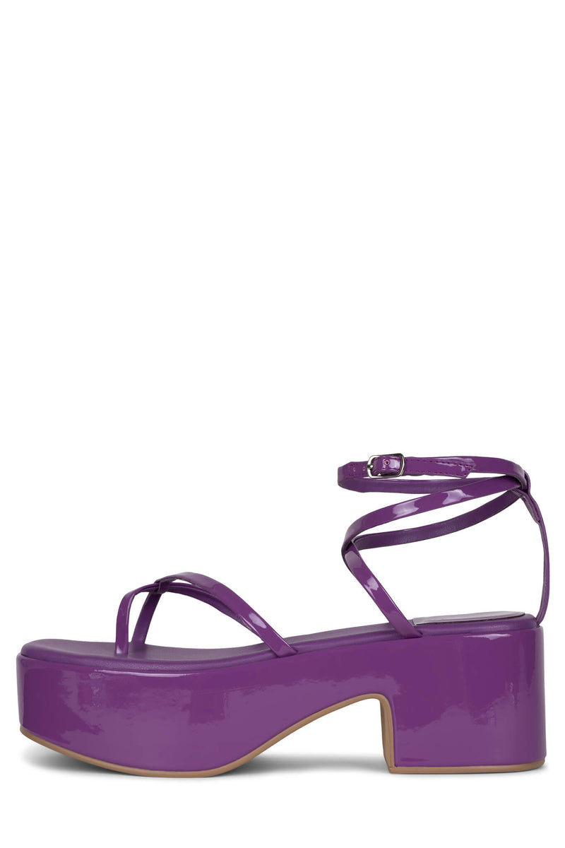 Jeffrey Campbell Striped Women's Platform Sandals Purple | FIULSDQ-63