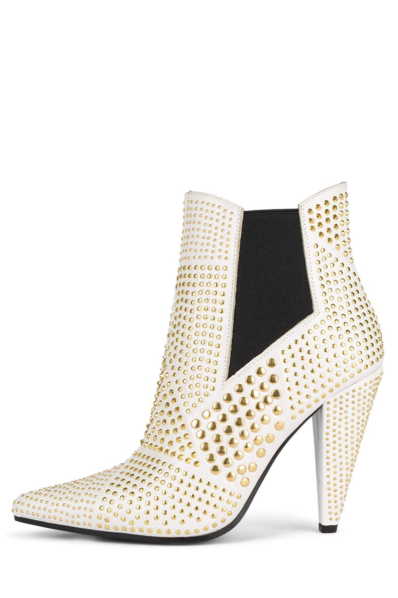 Jeffrey Campbell Studd Women's Heels Shoes White / Gold | HVNKMOP-67