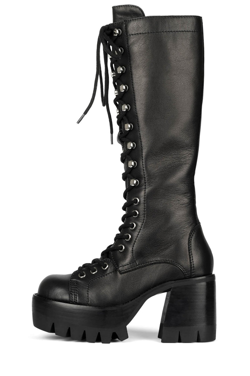 Jeffrey Campbell Tank-Girl Women's Knee High Boots Black | DJZURVH-16