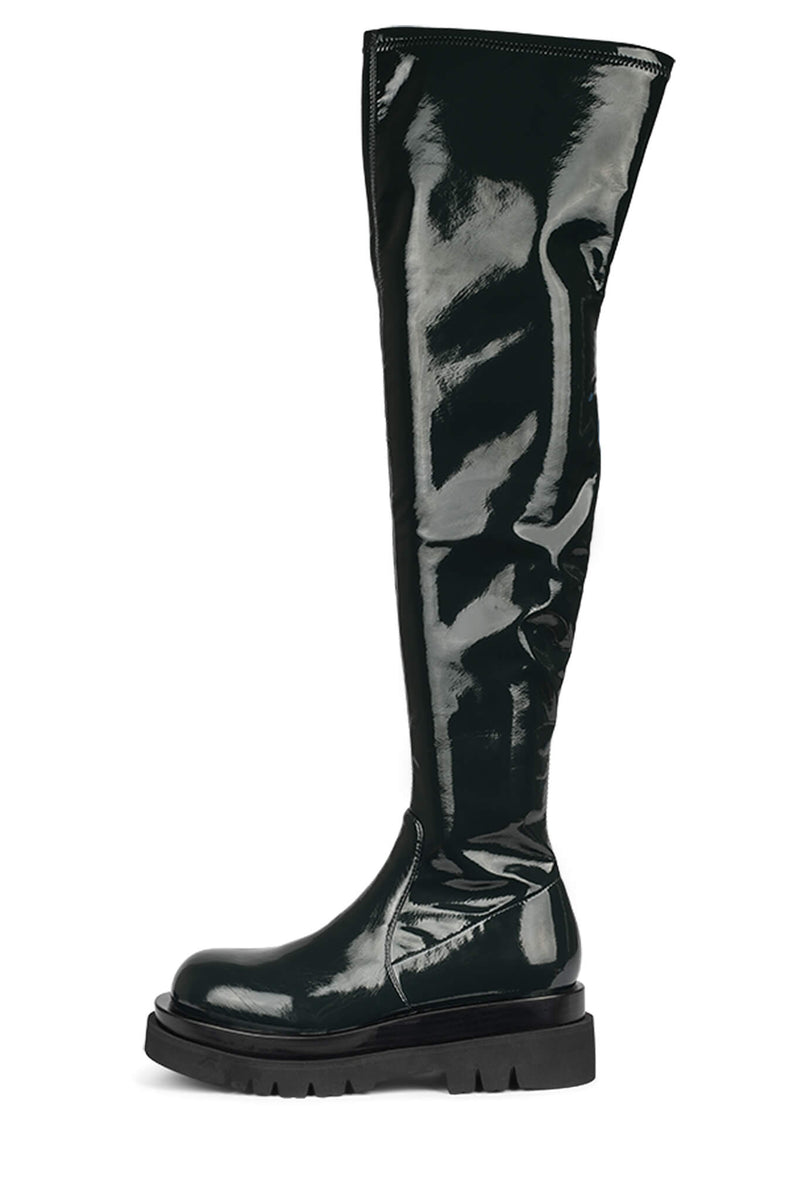 Jeffrey Campbell Tanked-Ok Women's Knee High Boots Green | TGBQWVH-95