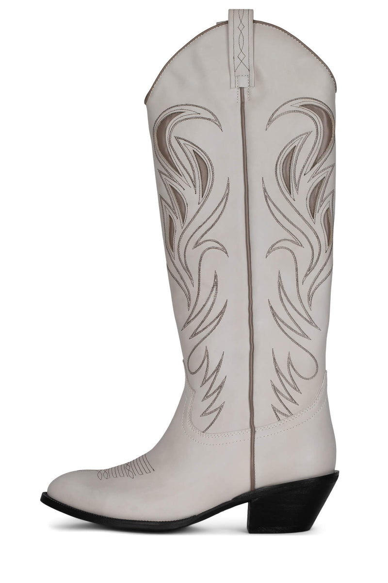 Jeffrey Campbell The-Coop Women's Knee High Boots White / Brown | CBOQTAH-38