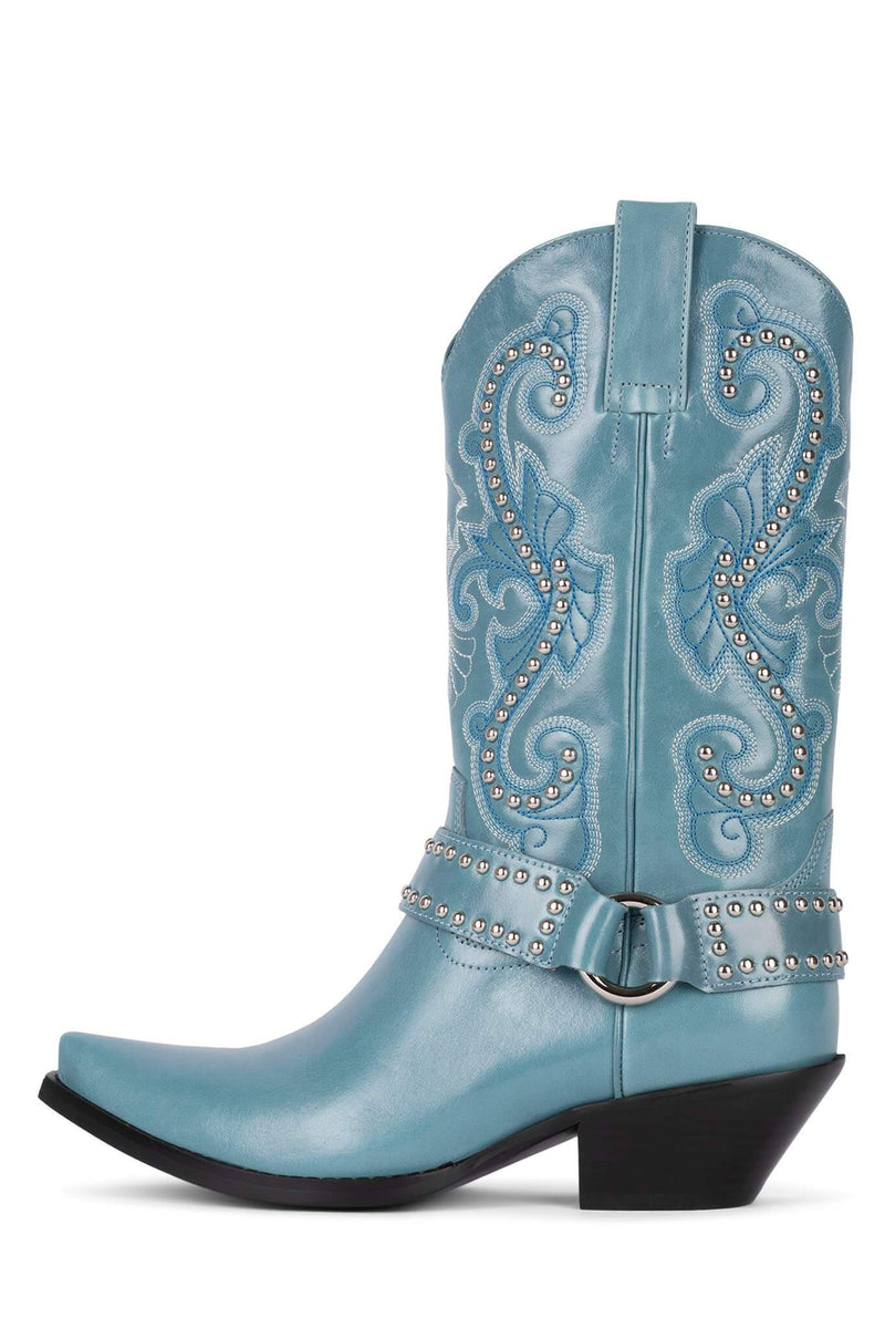 Jeffrey Campbell The-Kid-H Women's Western Boots Blue | RCOKHVY-45