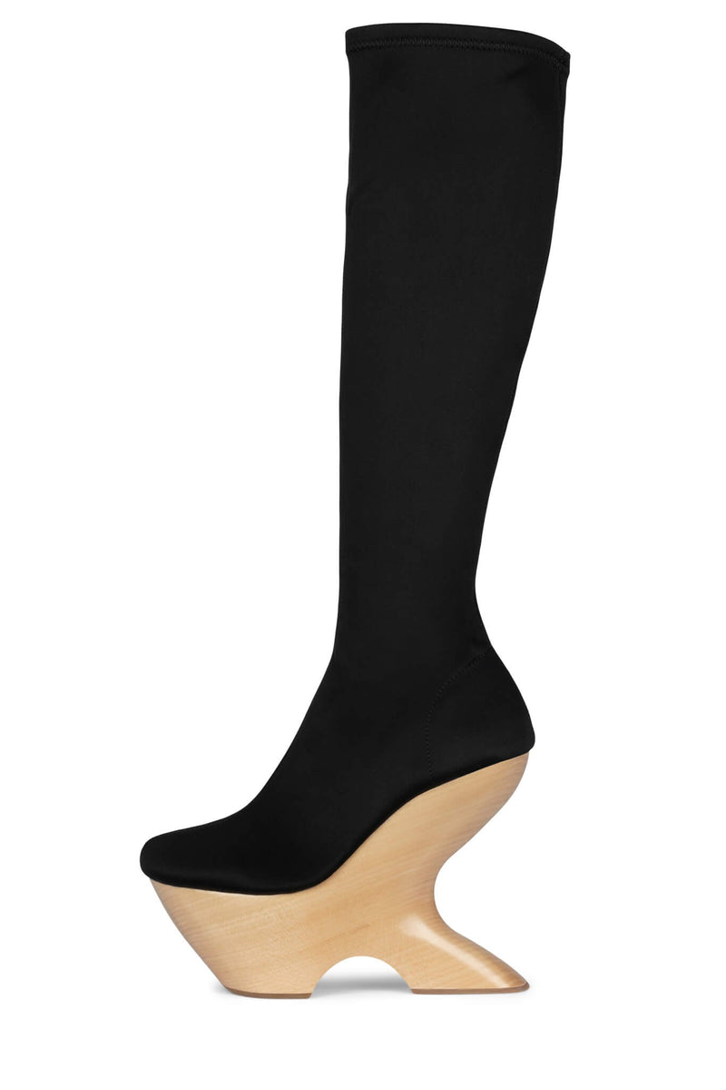 Jeffrey Campbell Tiah Women's Knee High Boots Black | GCFPJNY-15