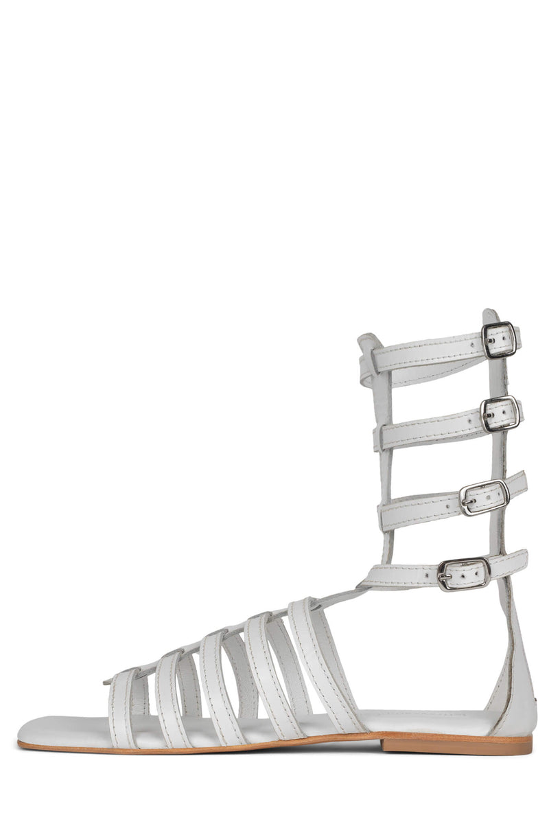 Jeffrey Campbell Top-2 Women's Flat Sandals White | GEWJHDO-20