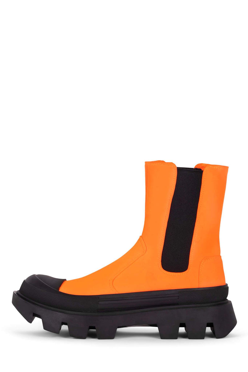 Jeffrey Campbell Tough-Guy Women's Rain Boots Orange | GUNLQEX-31