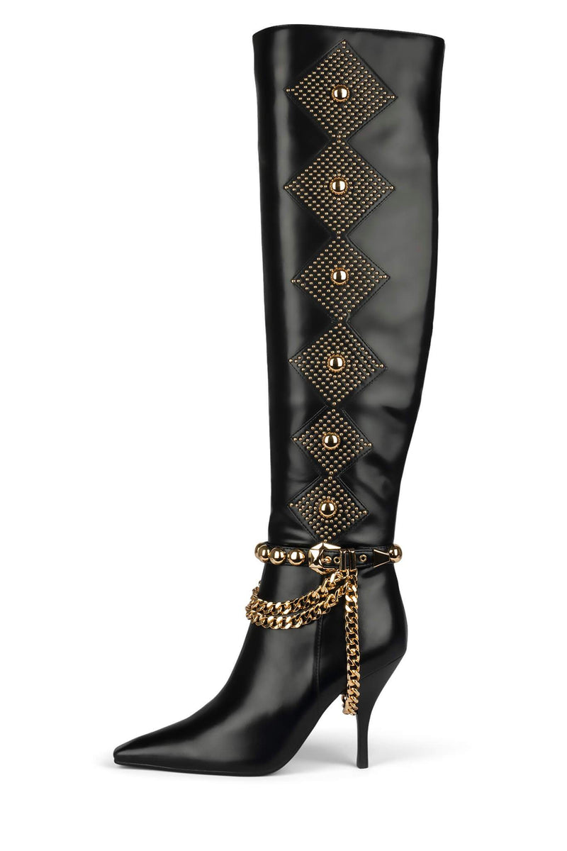 Jeffrey Campbell Vixxen Women's Knee High Boots Black | YAIZDGP-89