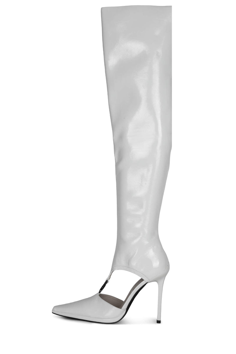 Jeffrey Campbell Vortexx Women's Knee High Boots White | KNYMUQB-86