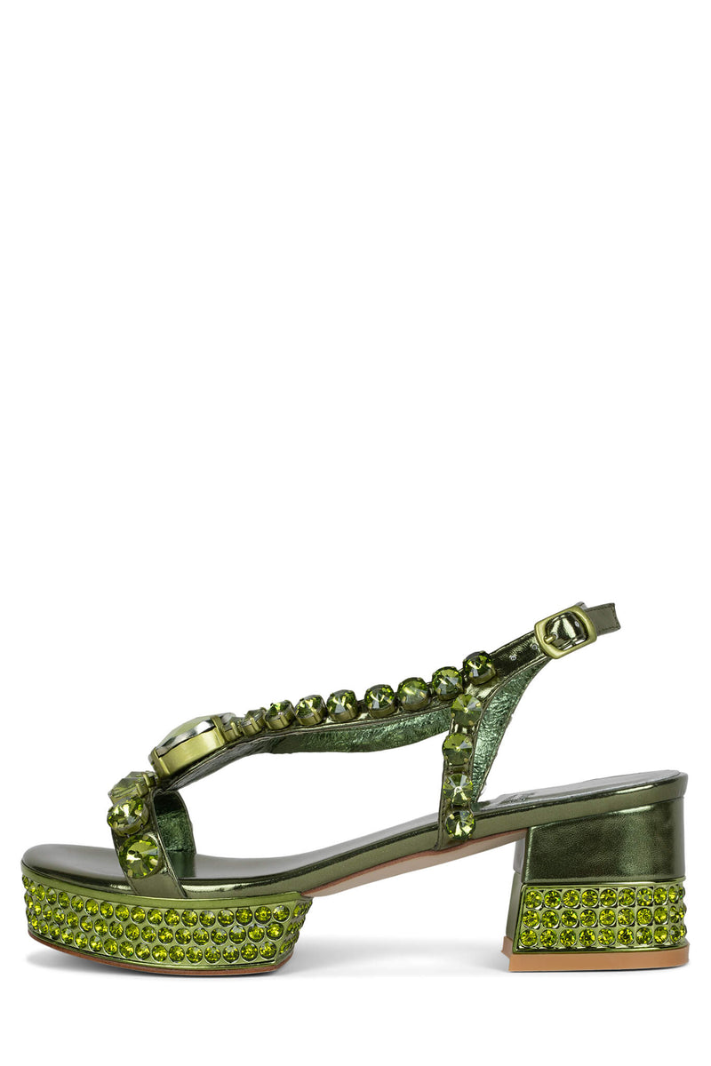 Jeffrey Campbell Wealthy Women's Platform Sandals Olive | OYWBAIR-95