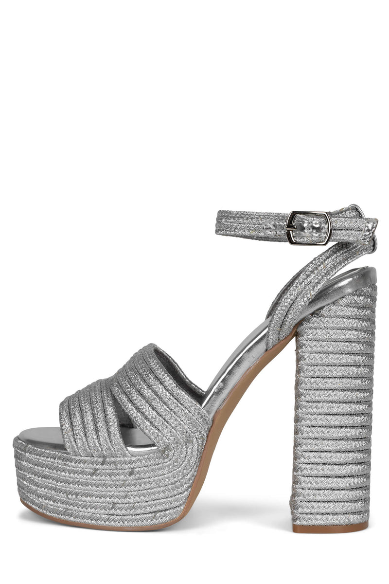 Jeffrey Campbell Yawl Women's Platform Sandals Silver | DSMWBTP-13