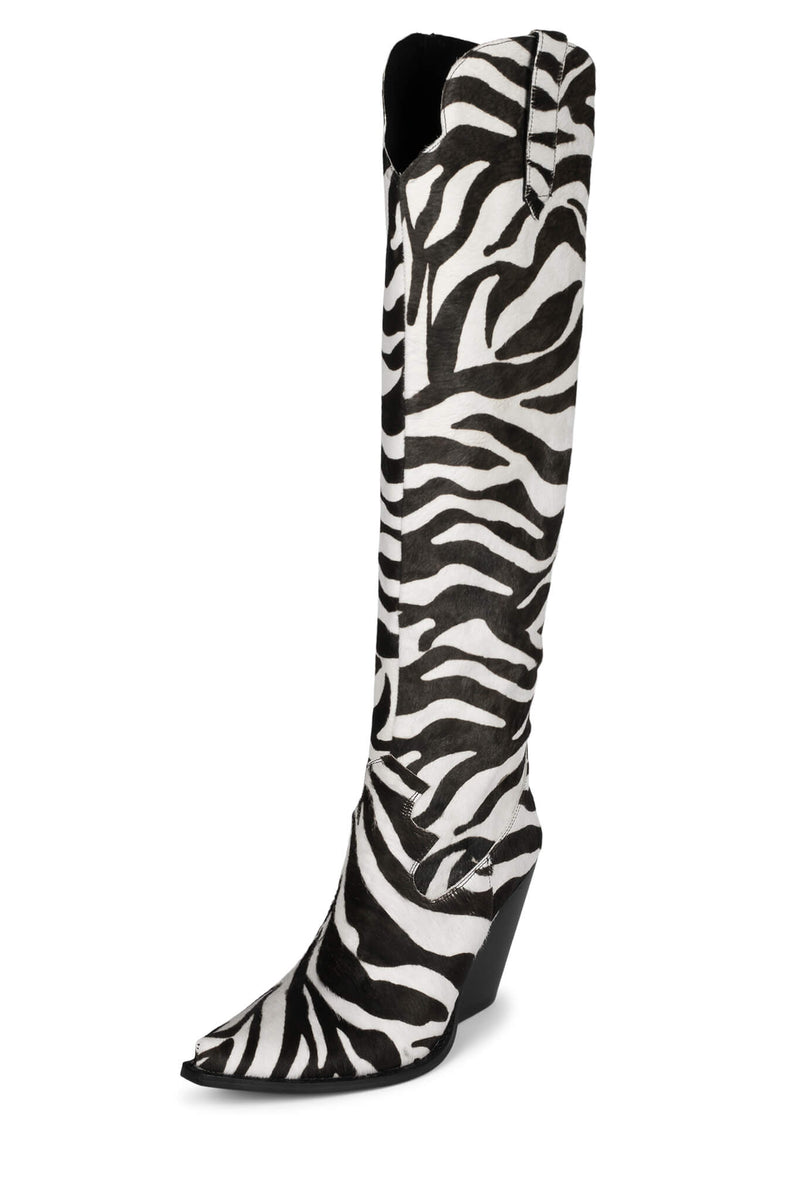 Jeffrey Campbell Amiga-F Women's Knee High Boots Black / White | JUKRVWX-28