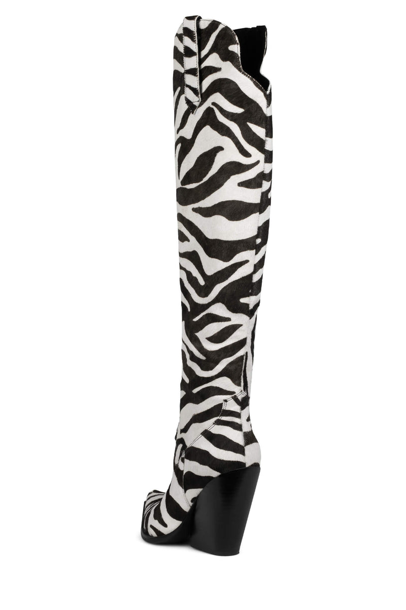 Jeffrey Campbell Amiga-F Women's Knee High Boots Black / White | JUKRVWX-28