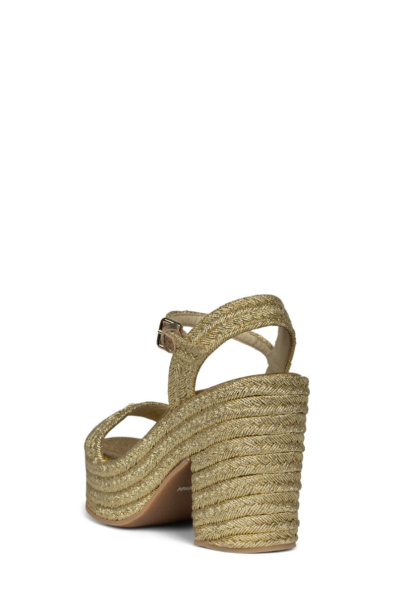 Jeffrey Campbell Asueto Women's Platform Sandals Gold | LFETNOU-47