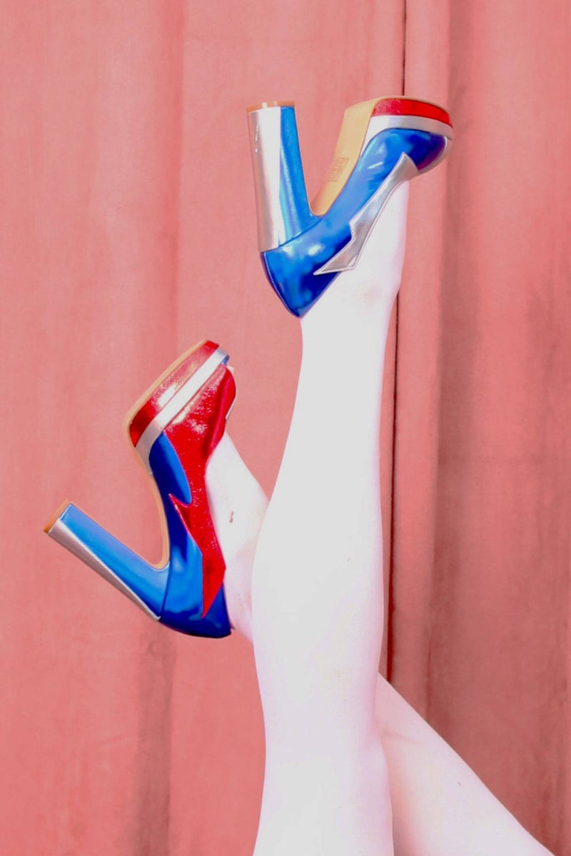 Jeffrey Campbell Bad-Gurl Women's Pumps Red / Blue | UTCLKJF-98