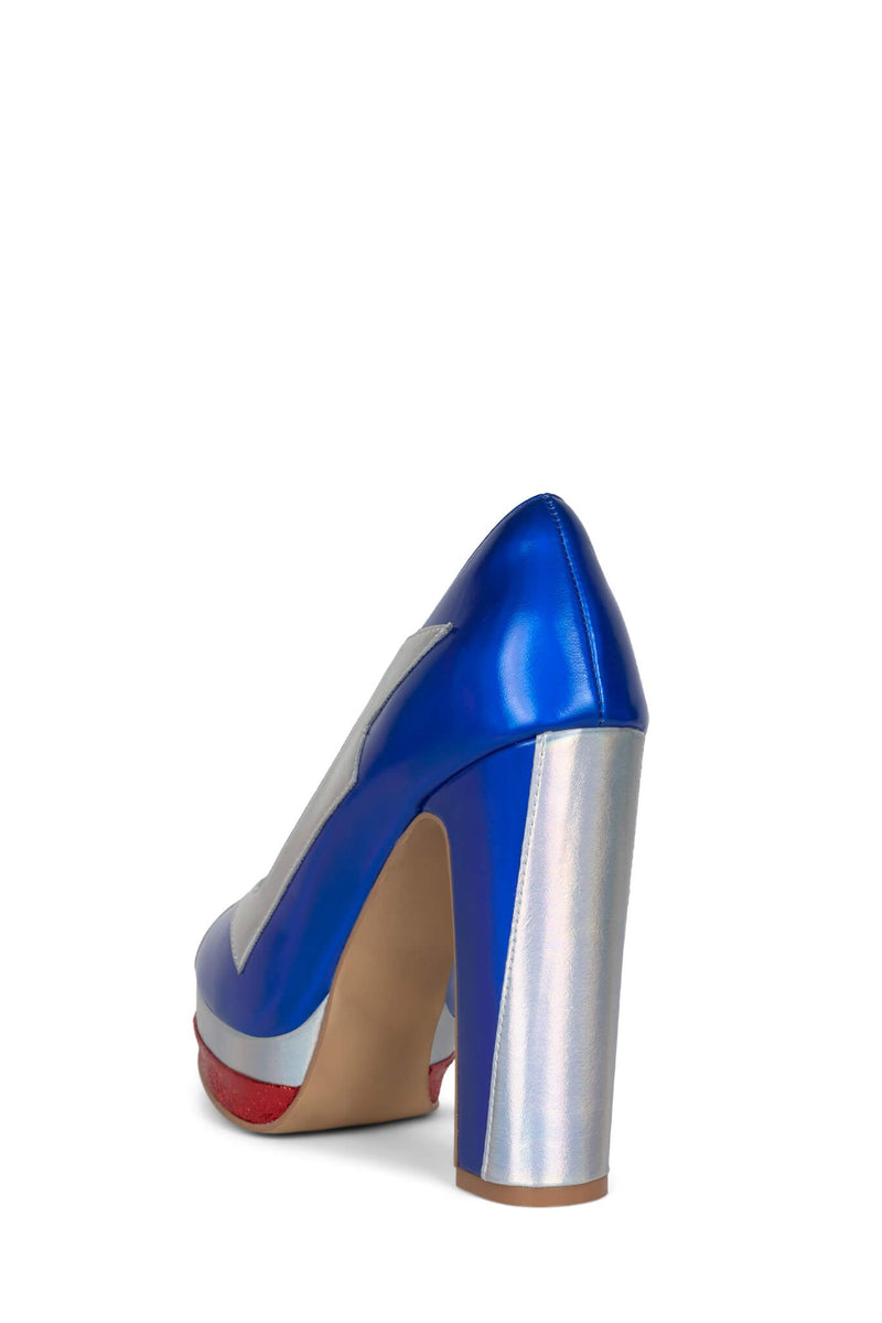 Jeffrey Campbell Bad-Gurl Women's Pumps Red / Blue | UTCLKJF-98