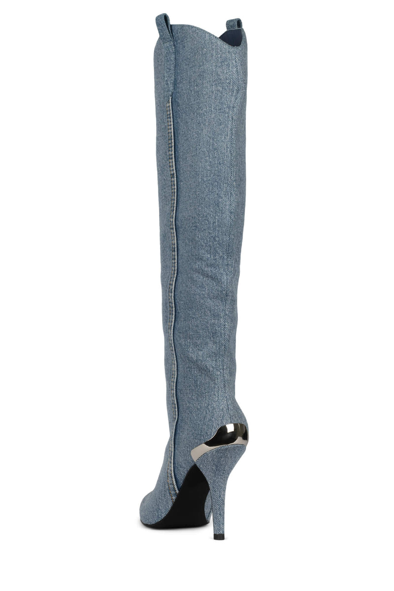 Jeffrey Campbell By-Golly Women's Knee High Boots Blue | JHTNXKD-25