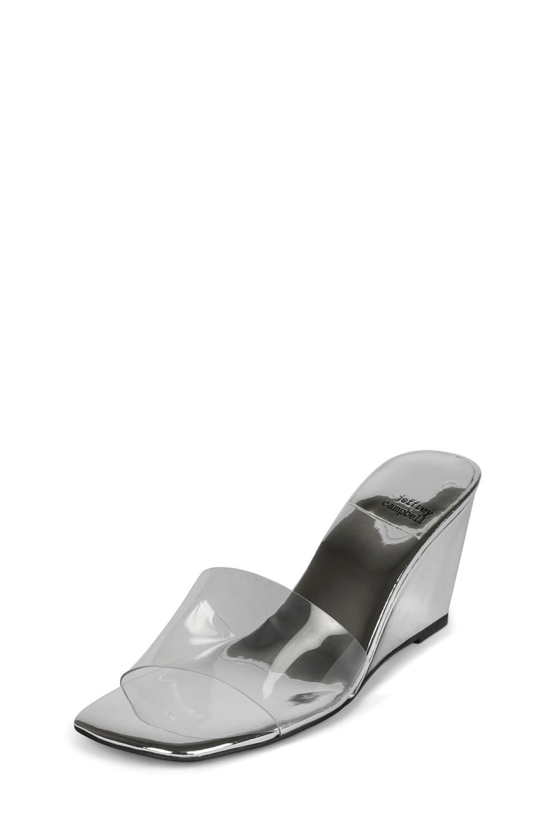 Jeffrey Campbell C-Through Women's Heels Silver | JPBNAXF-47