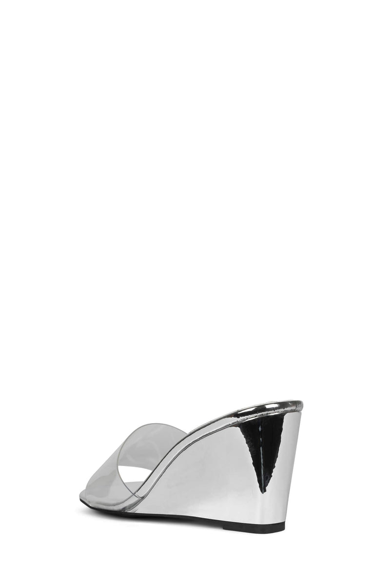 Jeffrey Campbell C-Through Women's Heels Silver | JPBNAXF-47